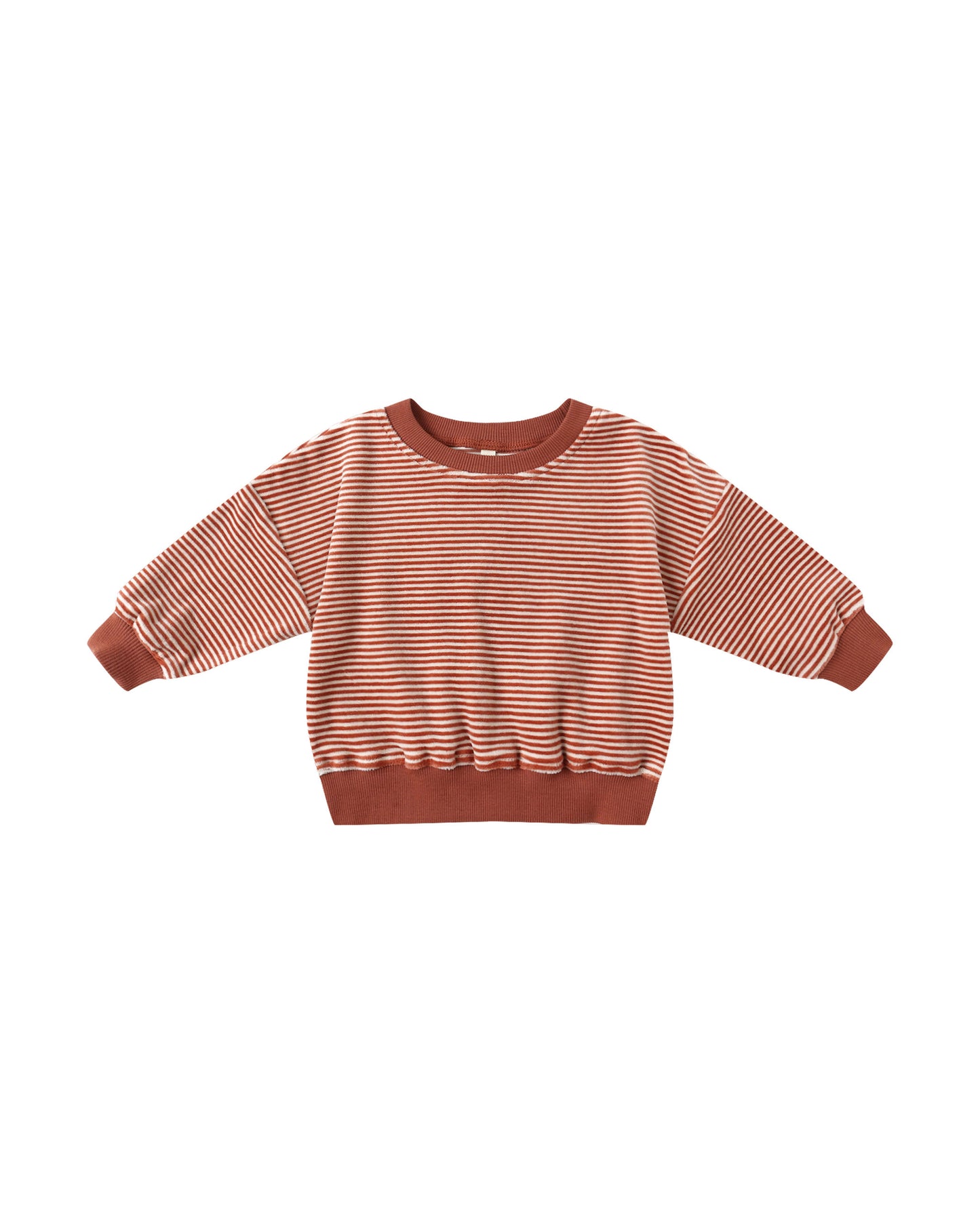 VELOUR RELAXED SWEATSHIRT || CANDY STRIPE