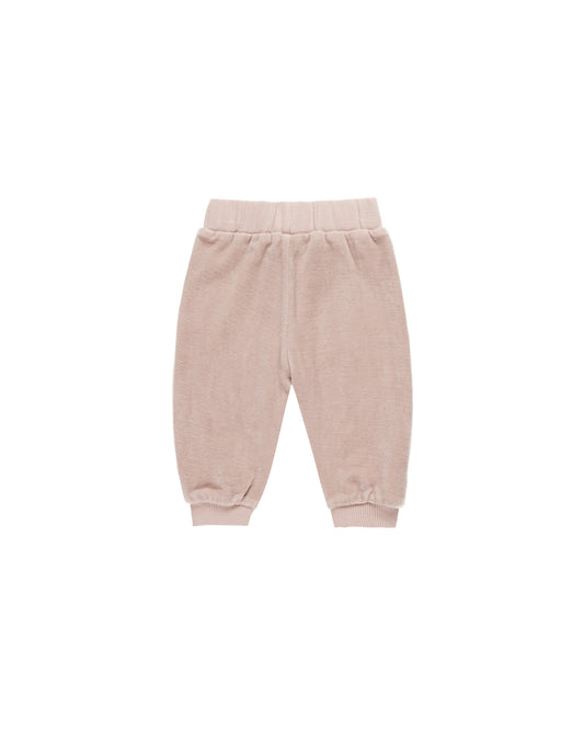 VELOUR RELAXED SWEATPANT || BLUSH