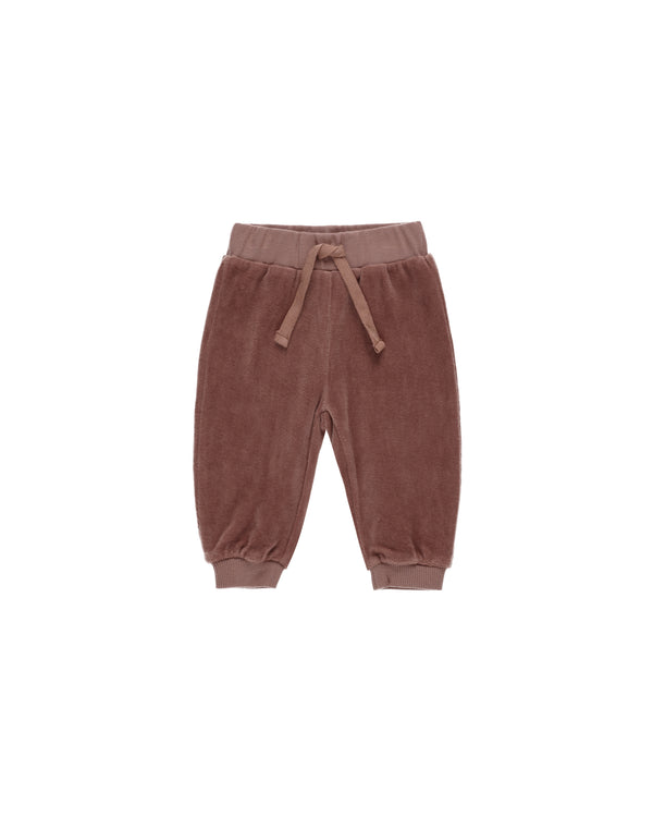 VELOUR RELAXED SWEATPANT || CRANBERRY