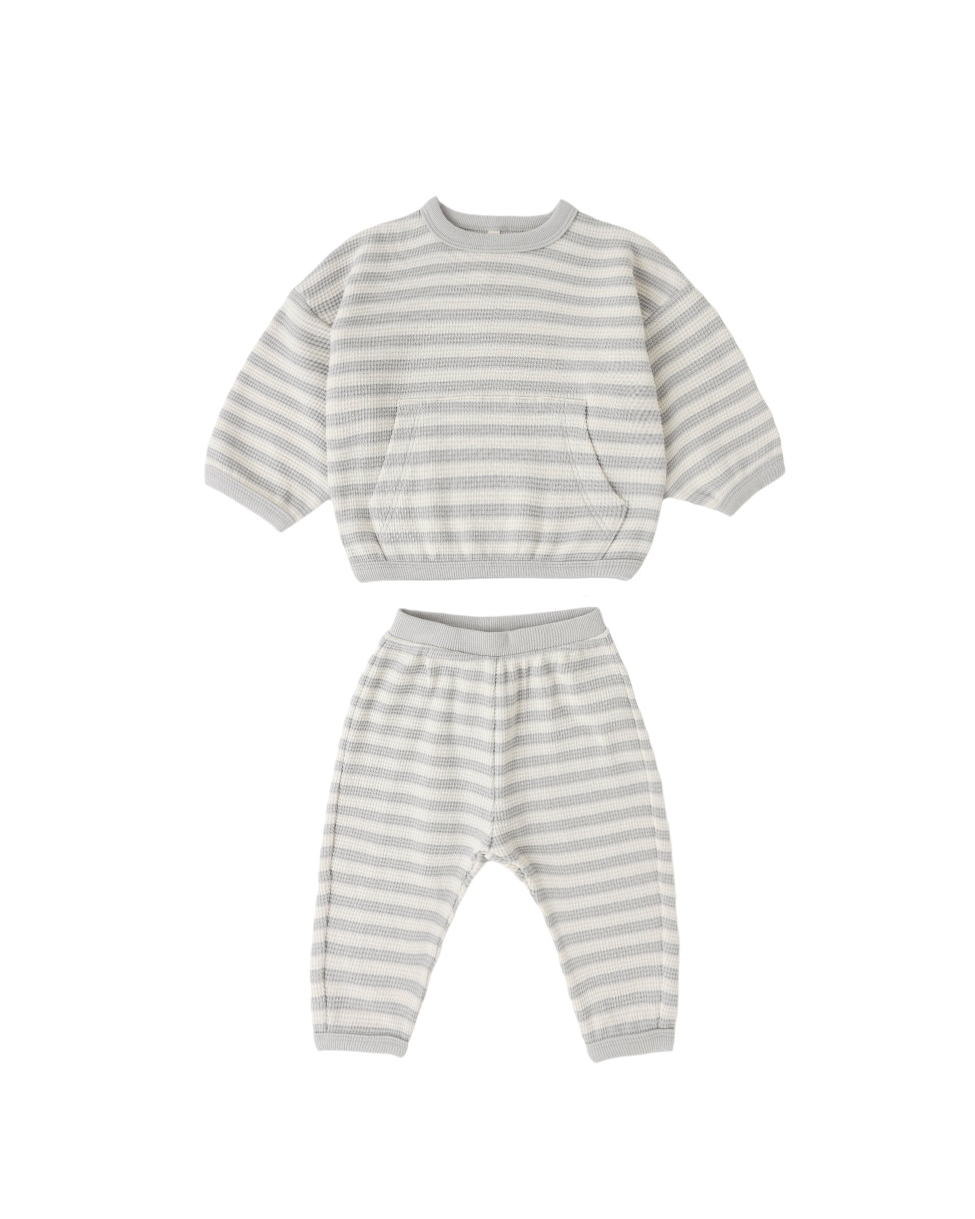 WAFFLE SWEATER SET SKY STRIPE