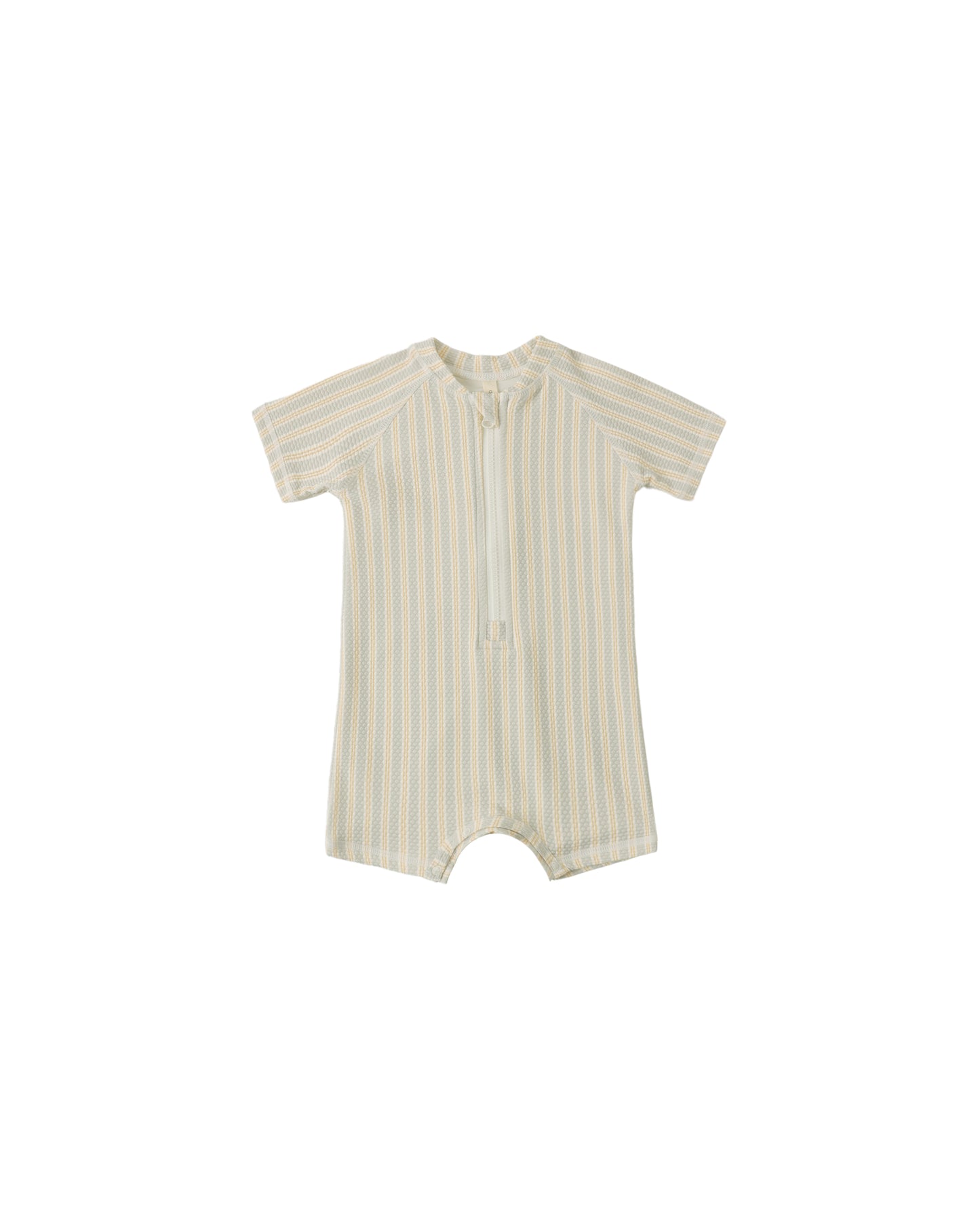 ZIP RASHGUARD ONE-PIECE BLUE + BUTTERSCOTCH STRIPE
