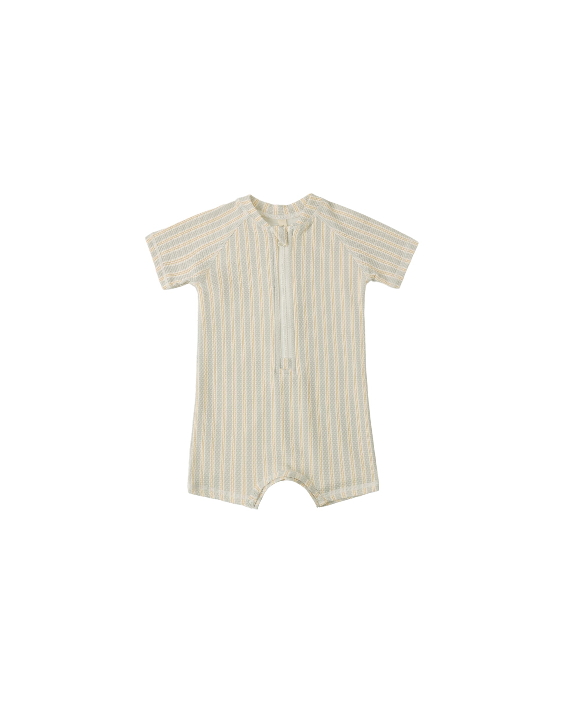 ZIP RASHGUARD ONE-PIECE BLUE + BUTTERSCOTCH STRIPE