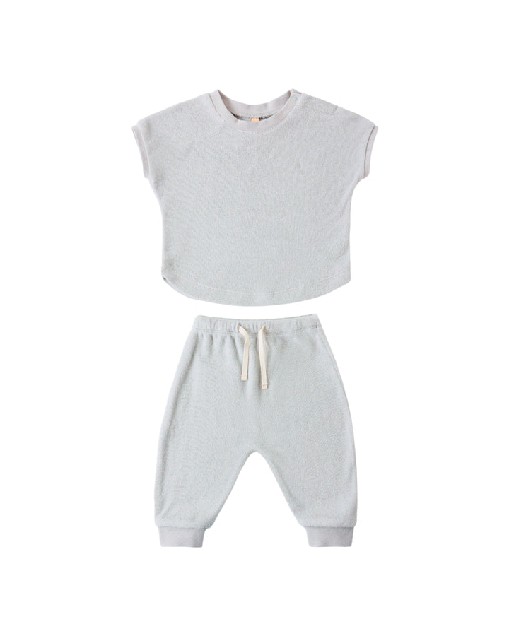 TERRY TEE + PANT SET SKY