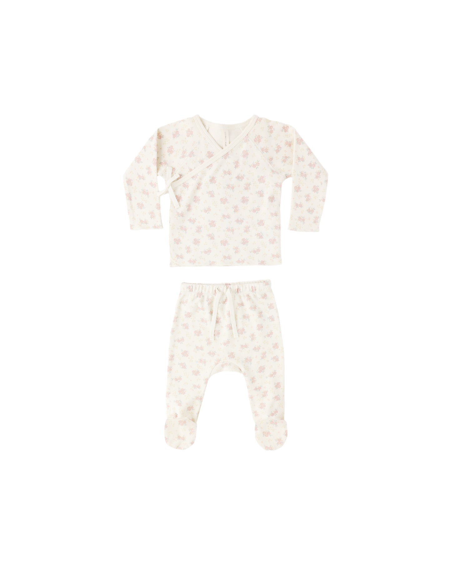 WRAP TOP + FOOTED PANT SET FLOWER FIELD