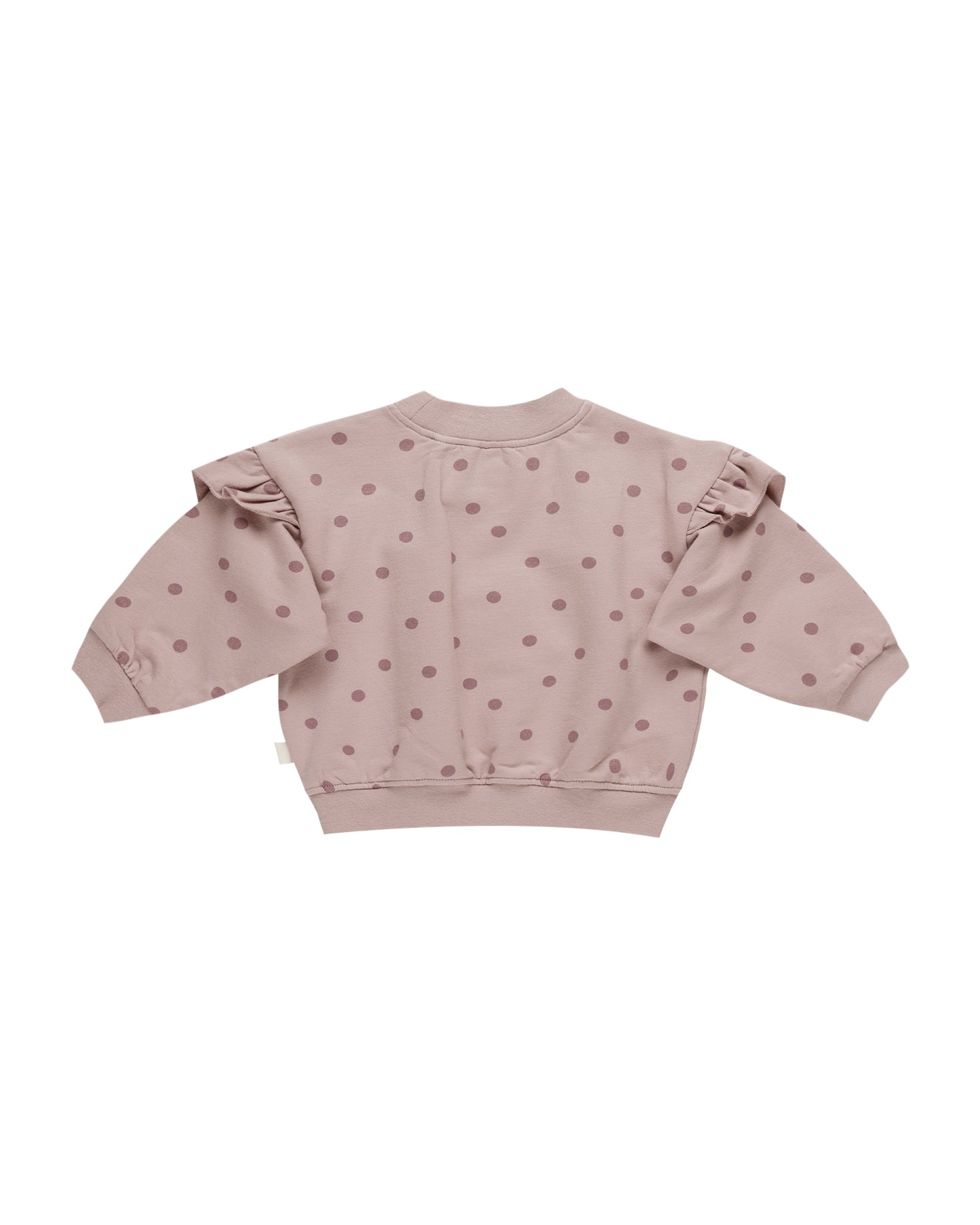 RUFFLE FLEECE SWEATSHIRT || POLKA DOTS