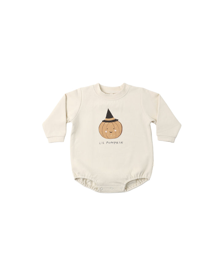 CREWNECK BUBBLE ROMPER LIL PUMPKIN