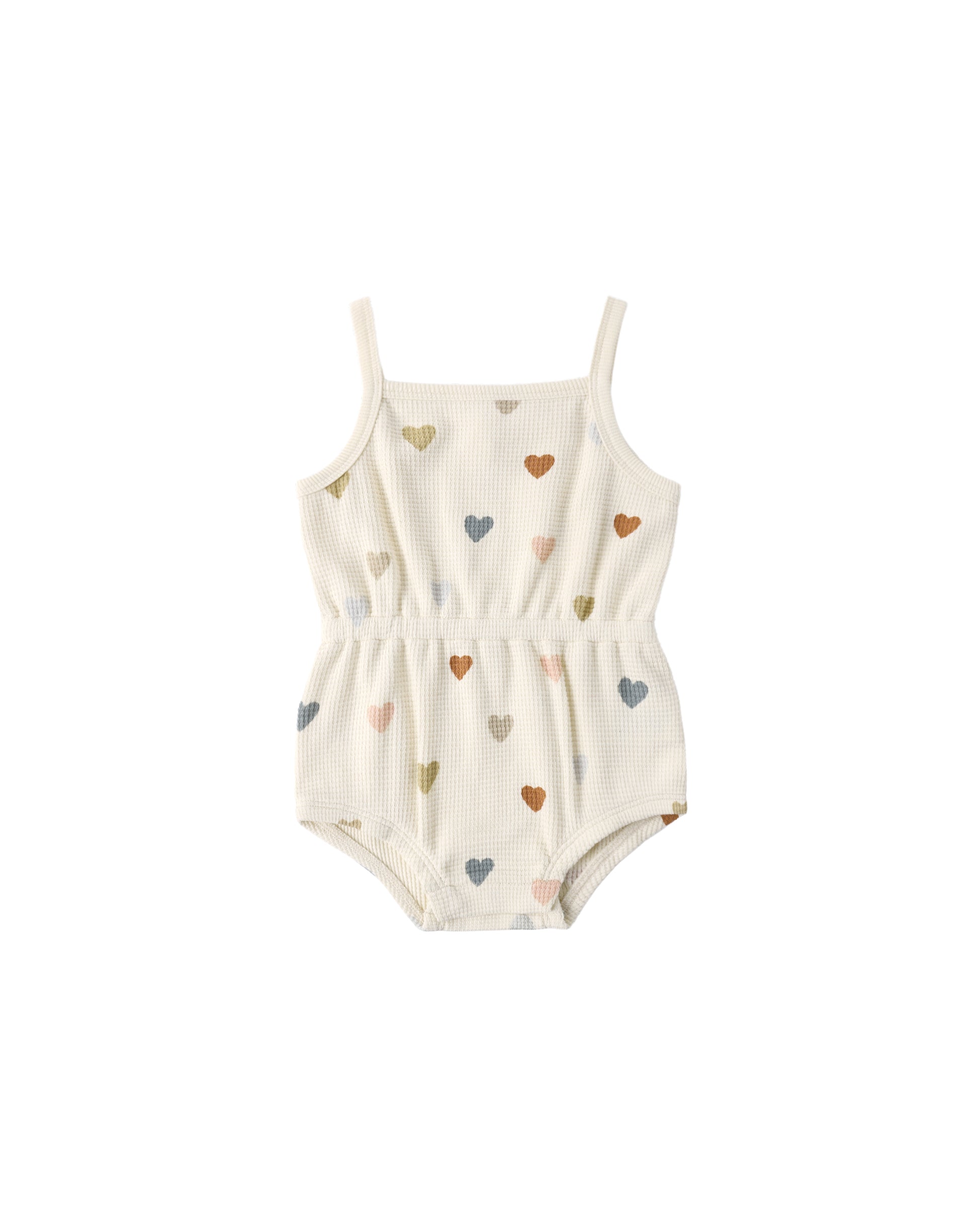WAFFLE CINCH ROMPER CONFETTI HEARTS