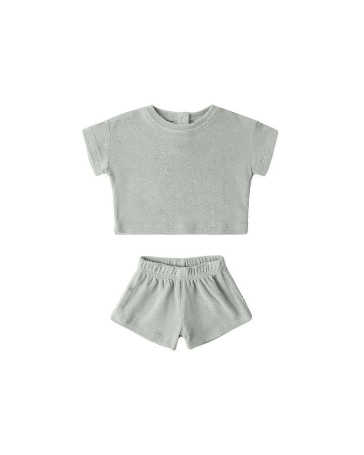 TERRY TEE + SHORT SET SAGE