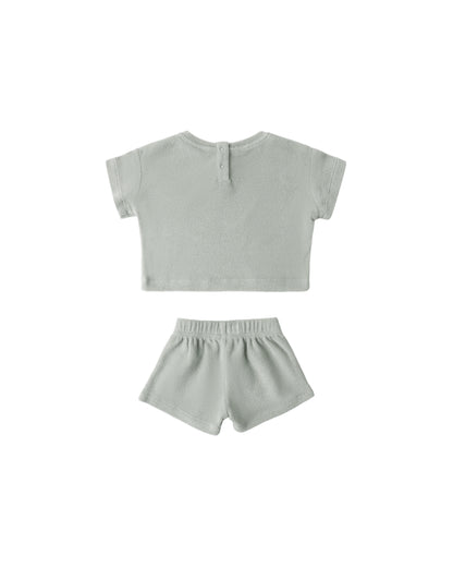 TERRY TEE + SHORT SET SAGE