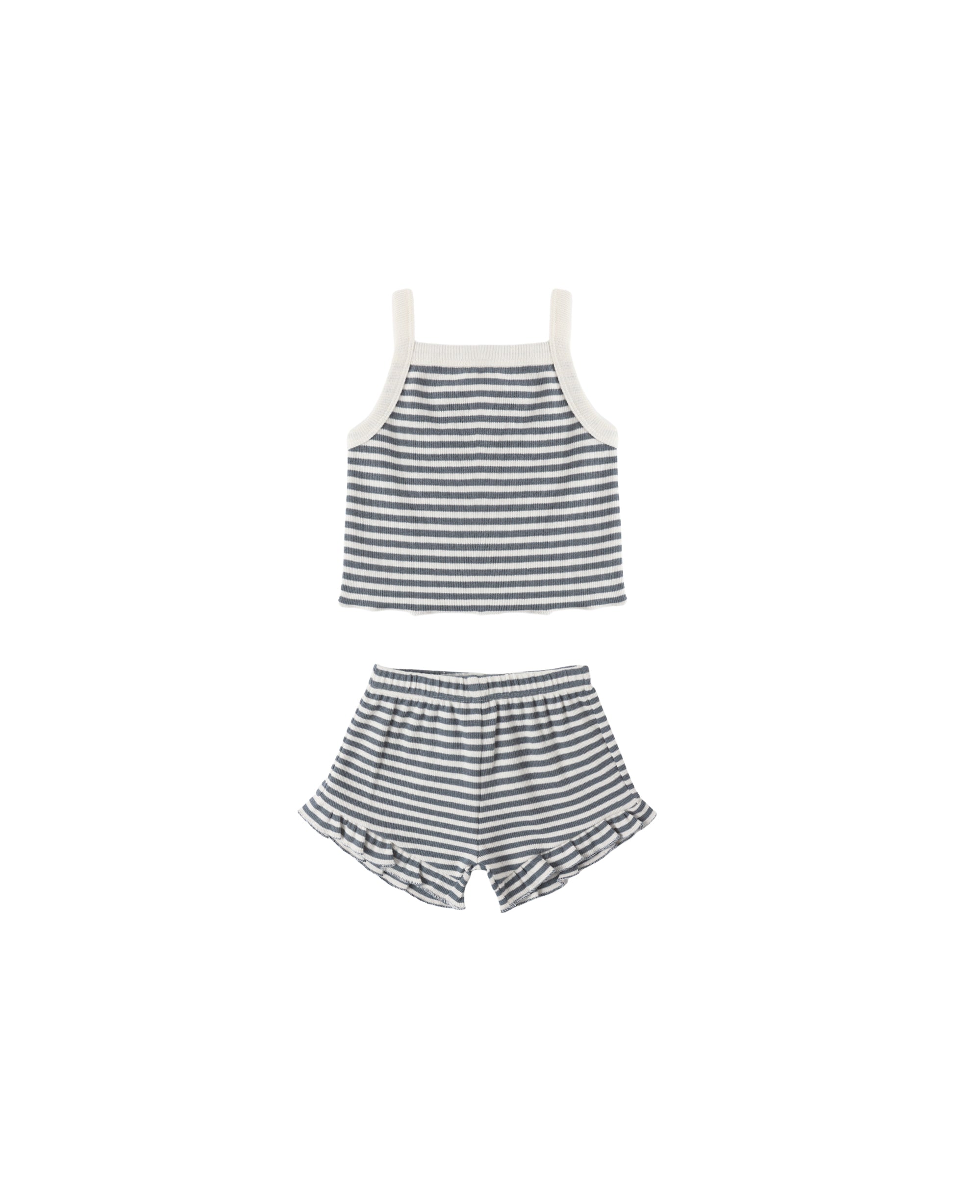 EVIE TANK + SHORTIE SET OCEAN STRIPE
