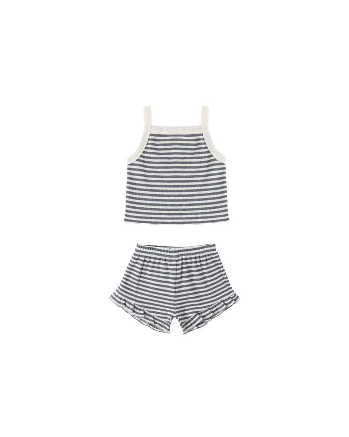 EVIE TANK + SHORTIE SET OCEAN STRIPE