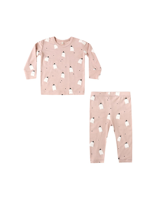 BAMBOO PAJAMA SET || PINK GHOSTS