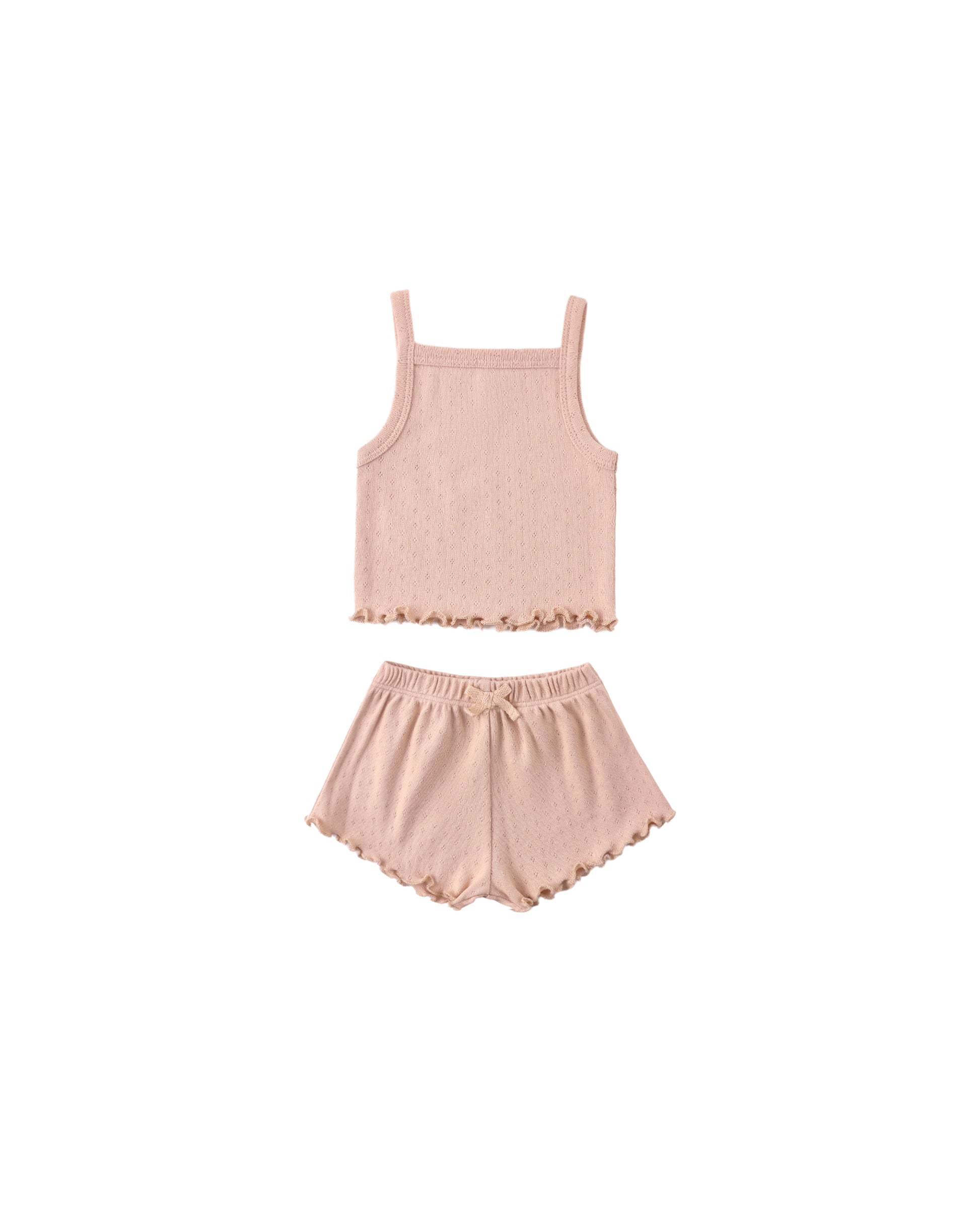 POINTELLE TANK + SHORTIE SET MELON