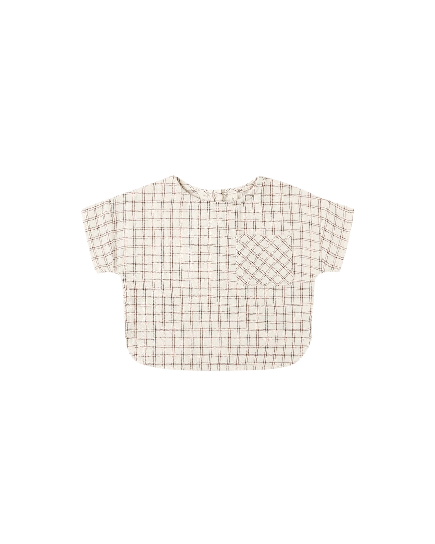 WOVEN BOXY TOP || CEDAR CHECK