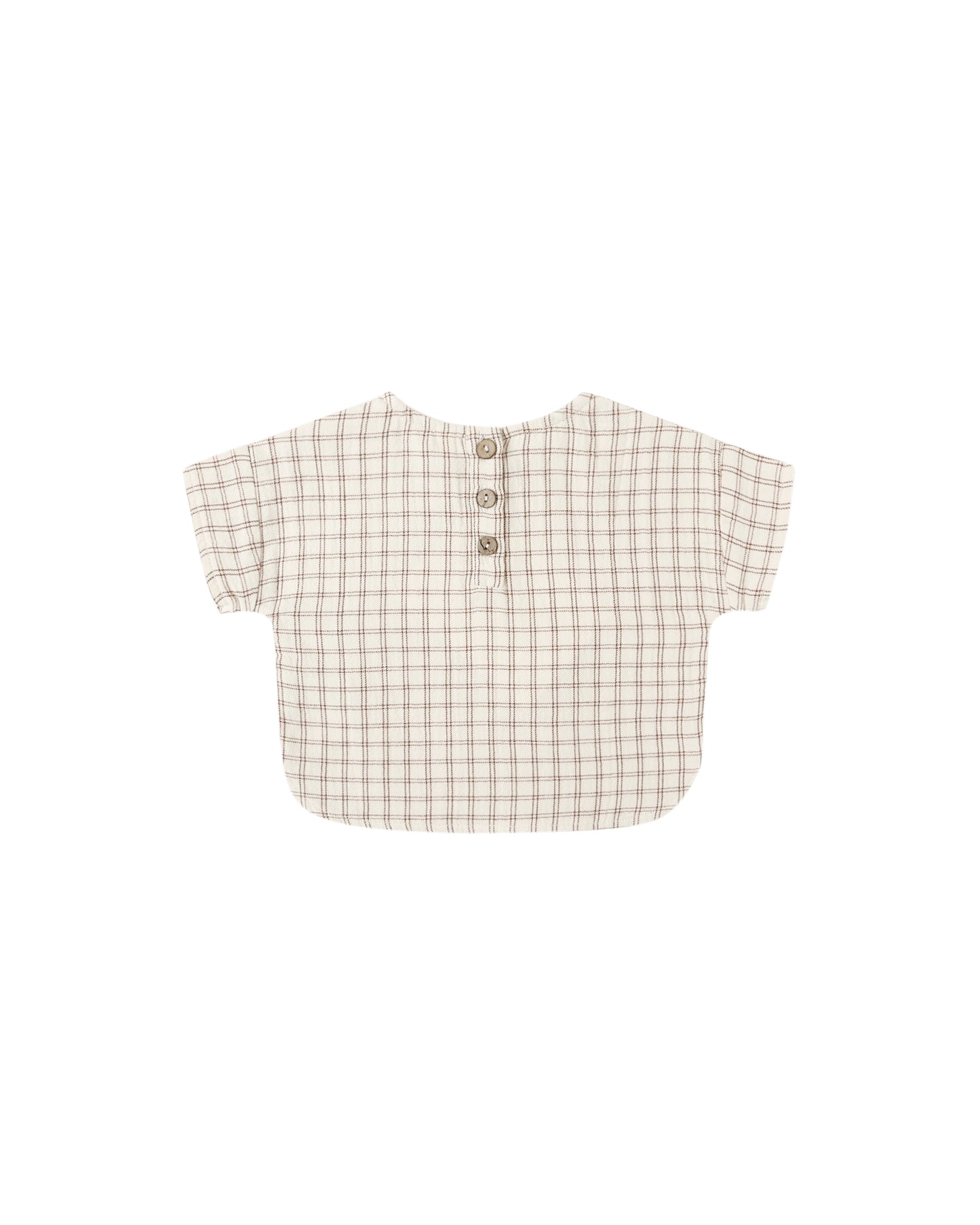 WOVEN BOXY TOP || CEDAR CHECK