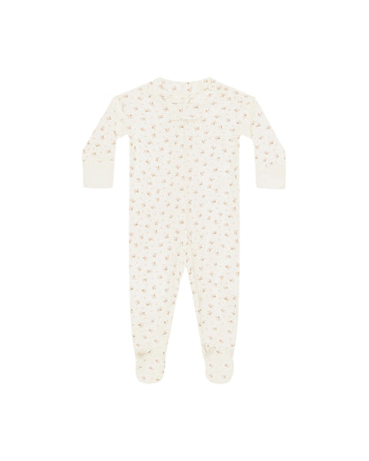 ZIP LONGSLEEVE SLEEPER FOOTIE || FLEUR