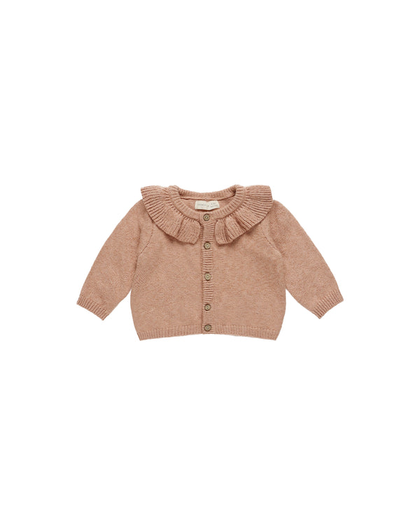 RUFFLE COLLAR CARDIGAN || ROSE