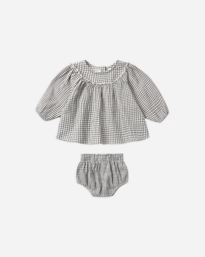 MIA TOP + BLOOMER SET MIDNIGHT GINGHAM