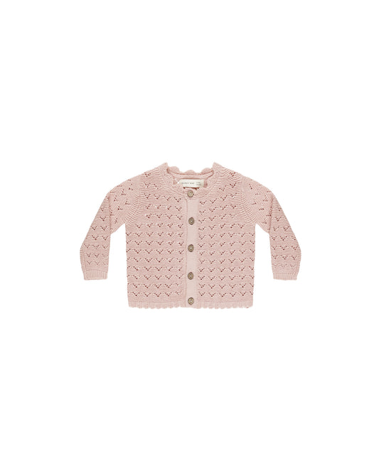 SCALLOPED CARDIGAN || BUBBLEGUM