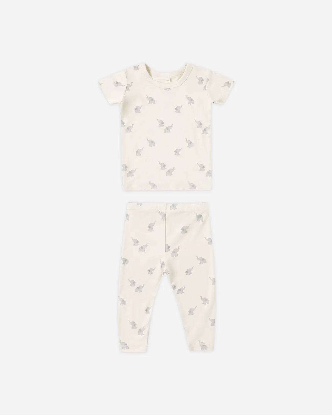BAMBOO SHORT SLEEVE PAJAMA SET ELEPHANTS
