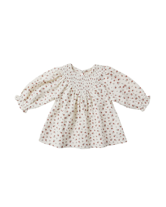 V SMOCKED DRESS || WINTER DITSY