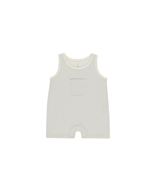 SLEEVELESS ONE-PIECE || SKY MICRO STRIPE