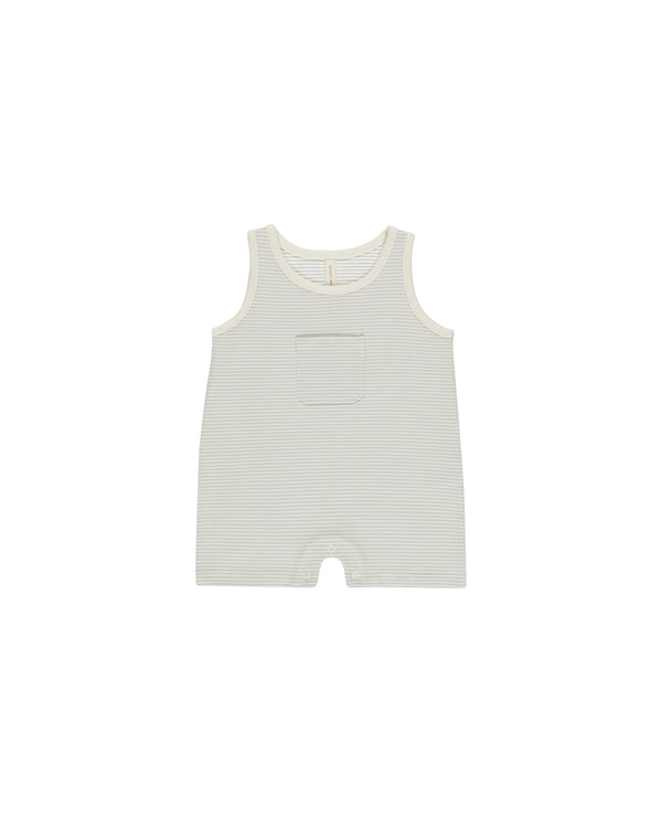 SLEEVELESS ONE-PIECE || SKY MICRO STRIPE