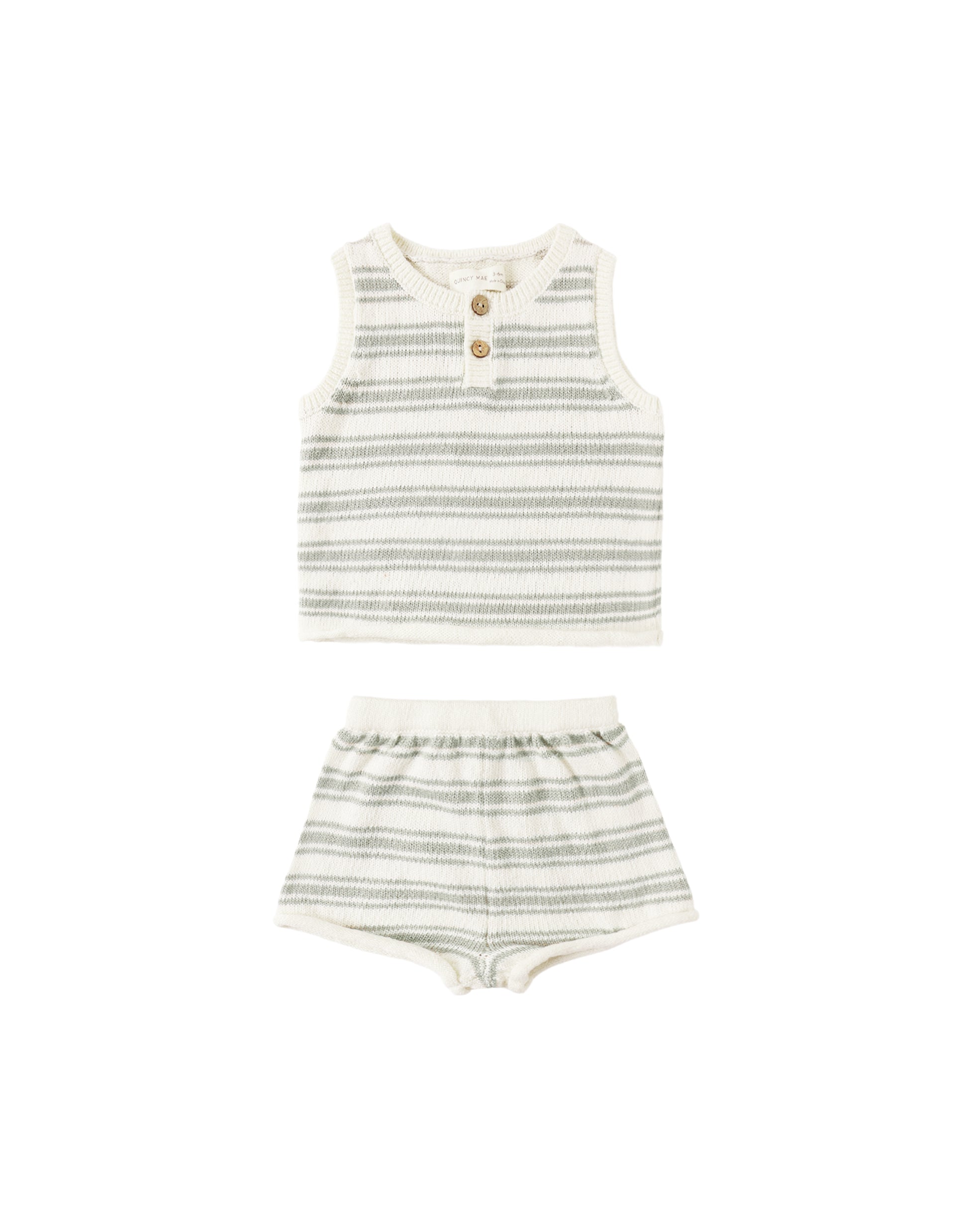 TAYLOR KNIT SET SAGE STRIPE