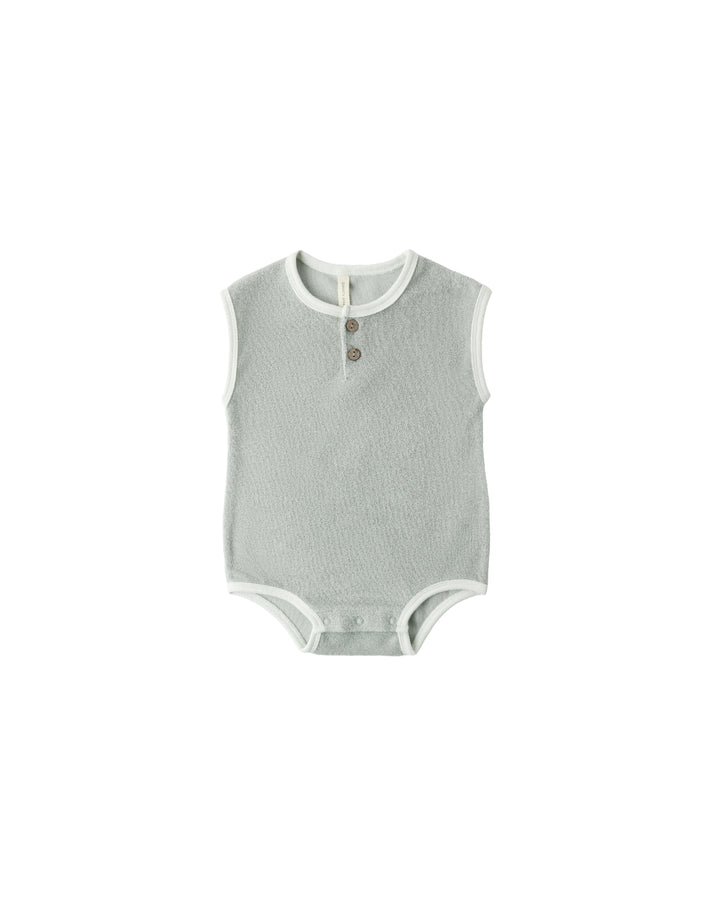 TERRY CLOTH ROMPER SAGE