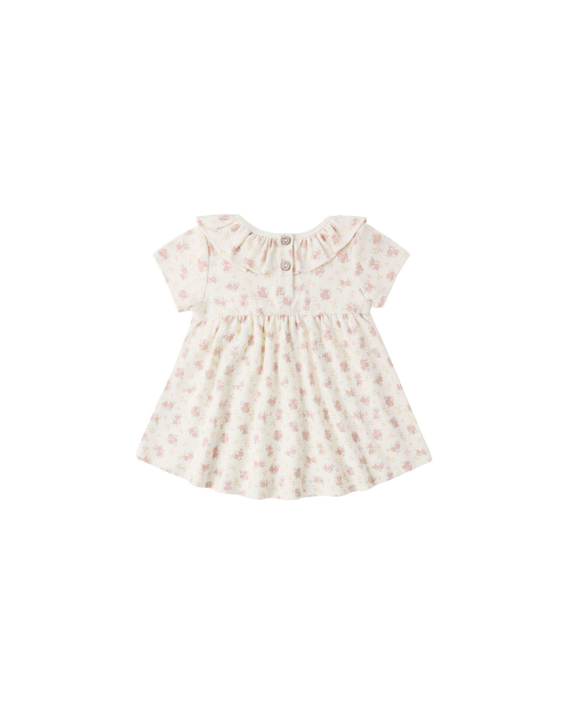 RUFFLE COLLAR JERSEY DRESS FLOWER FIELD