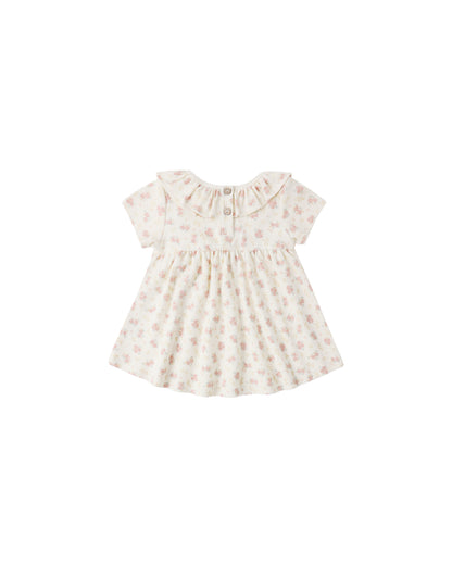 RUFFLE COLLAR JERSEY DRESS FLOWER FIELD