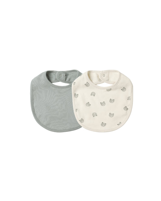 JERSEY SNAP BIB, 2 PACK || BEARS, STEEL BLUE