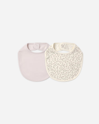 JERSEY SNAP BIB | 2 PACK FLORET | LILAC MIST