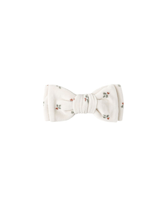 VELOUR BOW HEADBAND || HOLLY BERRY