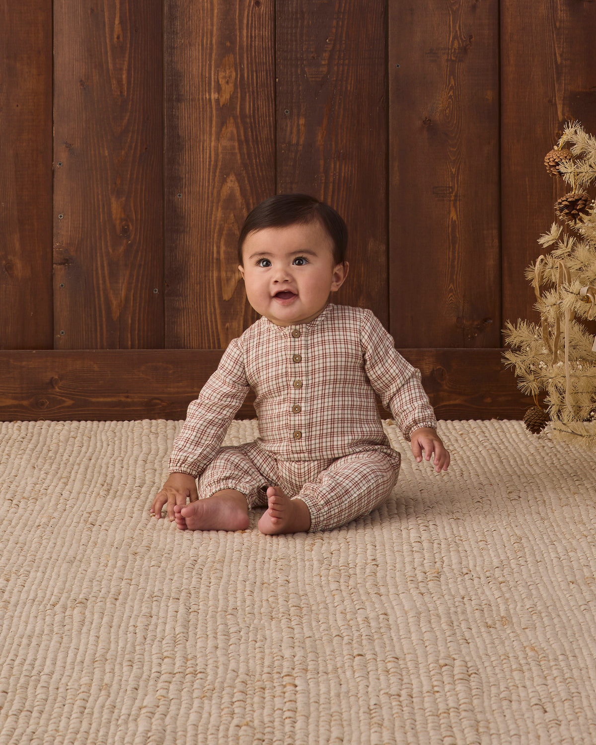 WOVEN JUMPSUIT CHRISTMAS PLAID