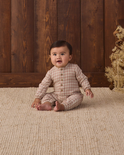 WOVEN JUMPSUIT CHRISTMAS PLAID