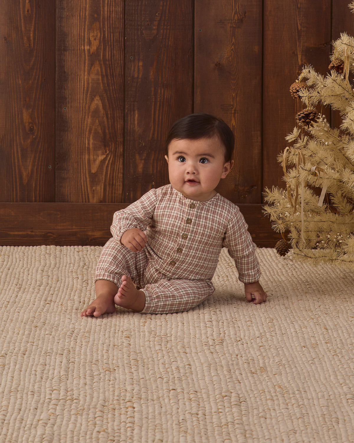 WOVEN JUMPSUIT CHRISTMAS PLAID