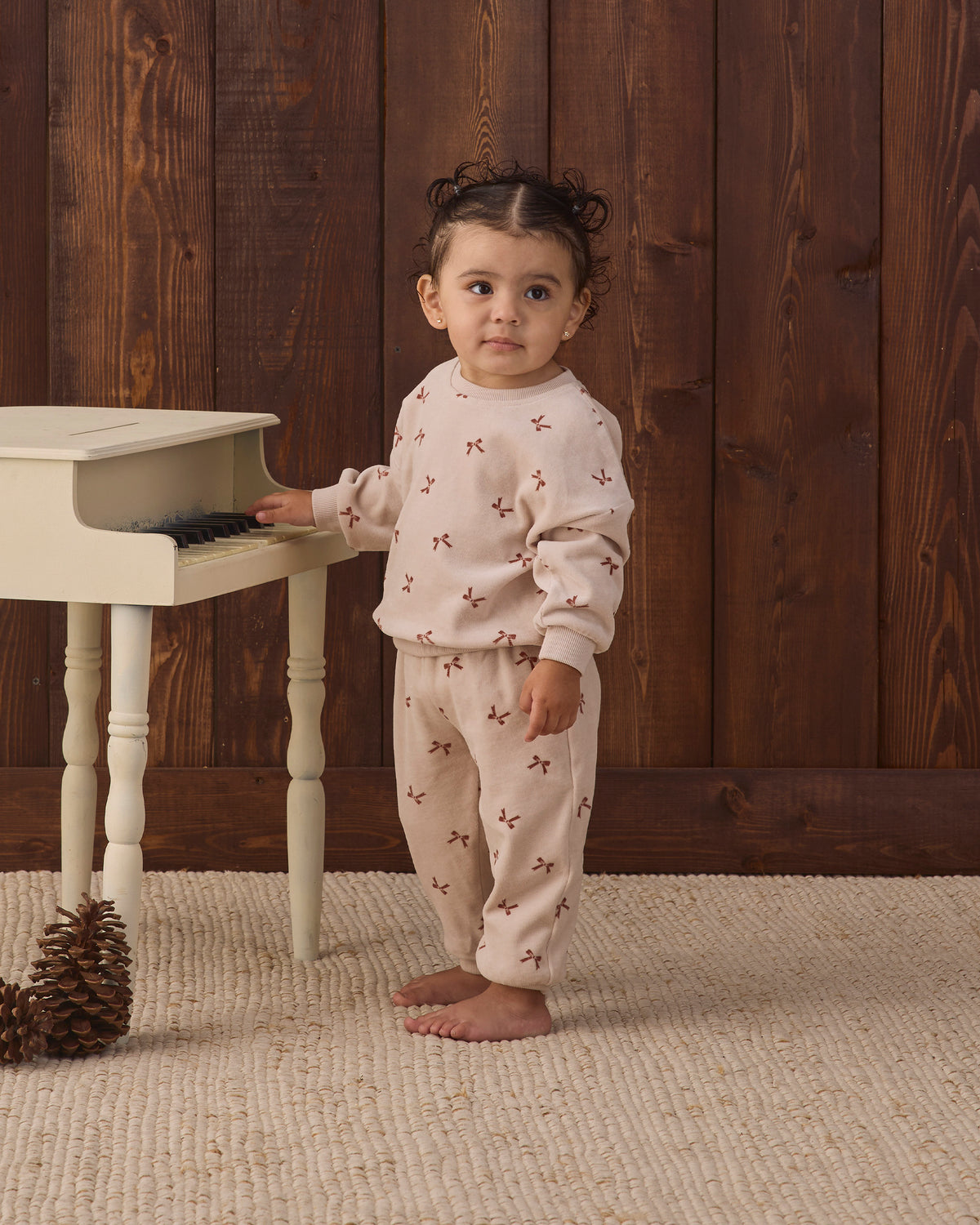 VELOUR RELAXED SWEATPANT RED BOWS
