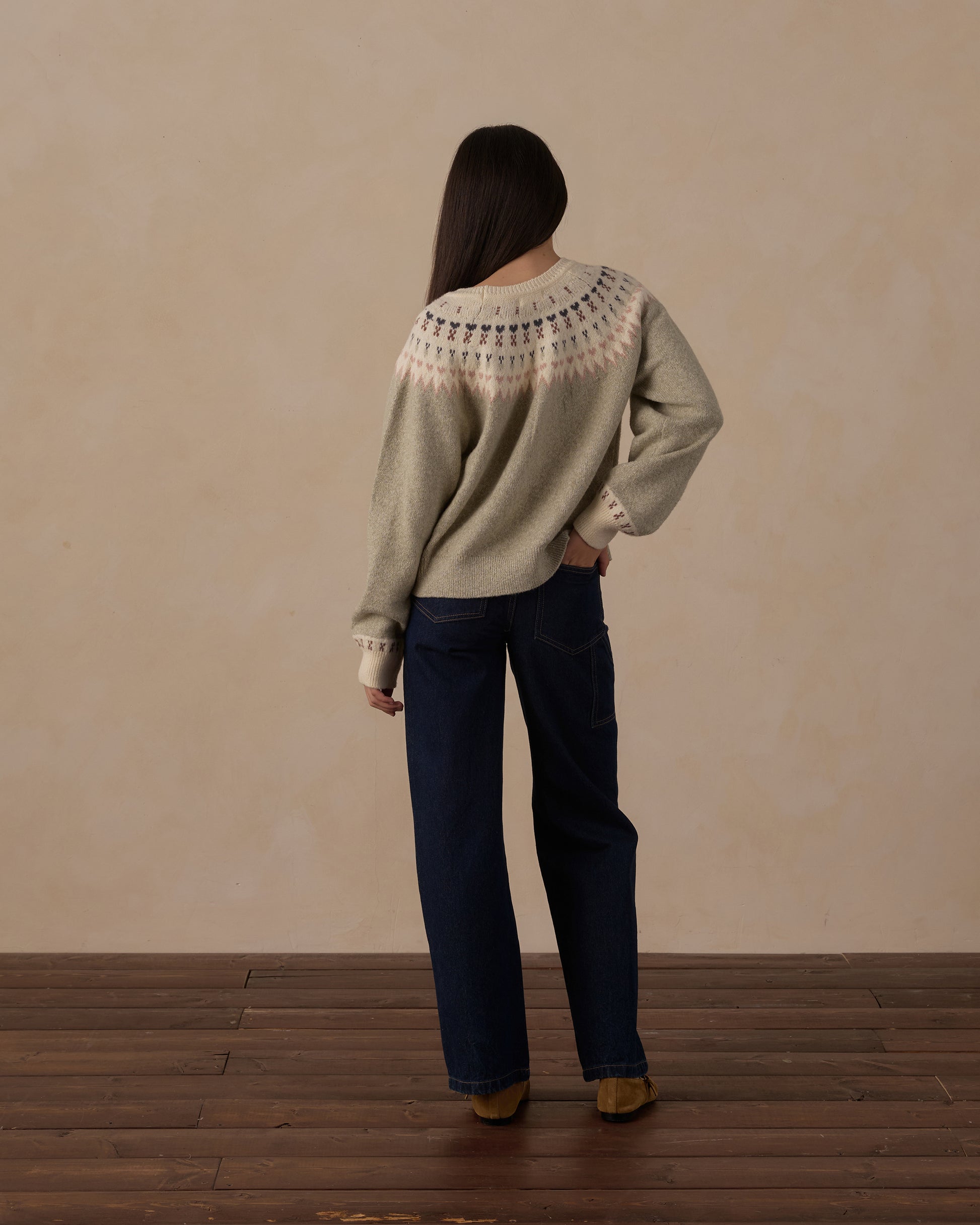 WOMEN'S FAIR ISLE SWEATER SAGE
