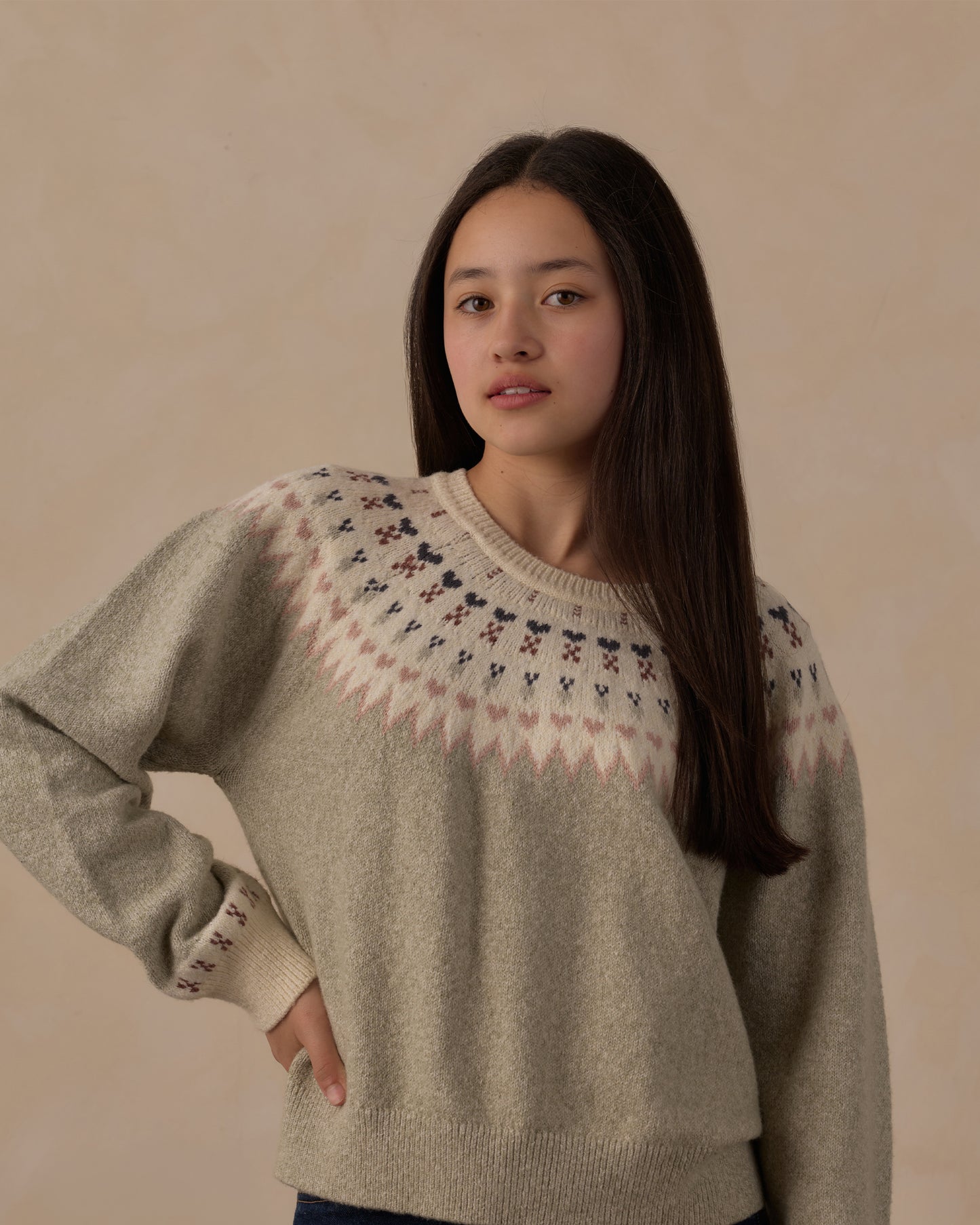 WOMEN'S FAIR ISLE SWEATER SAGE