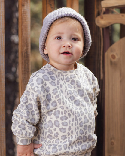 OVERSIZED SWEATSHIRT BLUE LEOPARD