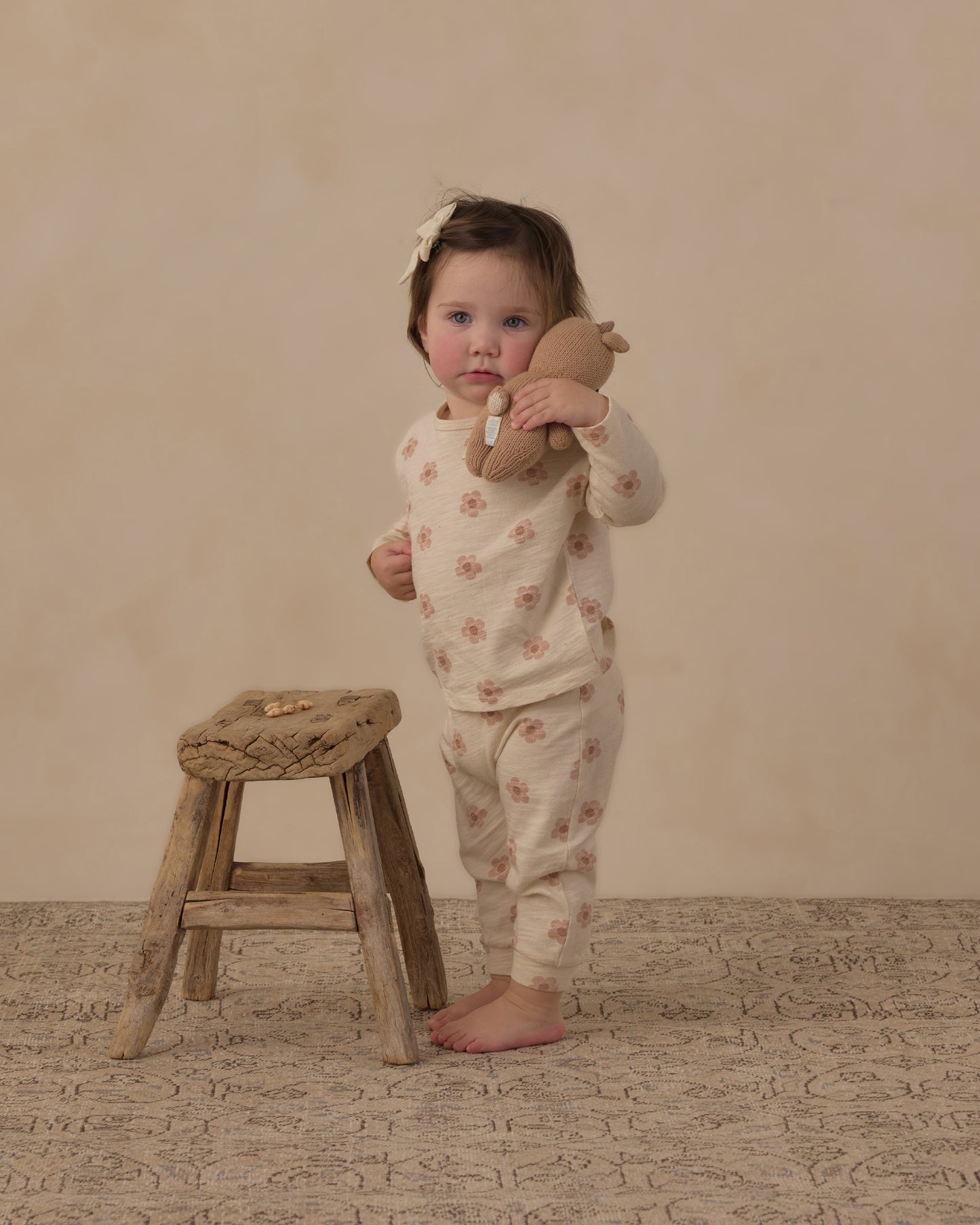 LONG SLEEVE TEE + PANT SET PINK DAISIES