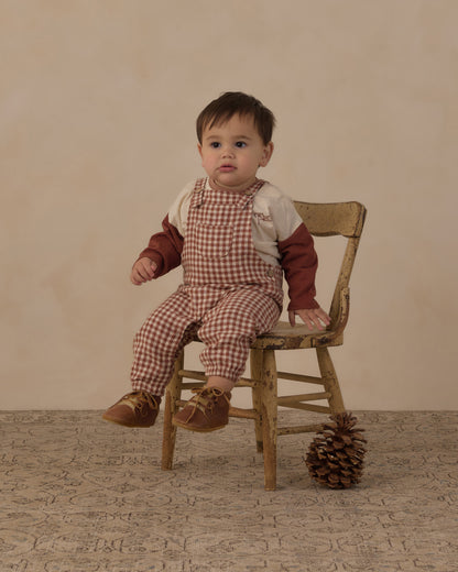 BABY OVERALLS BRICK CHECK