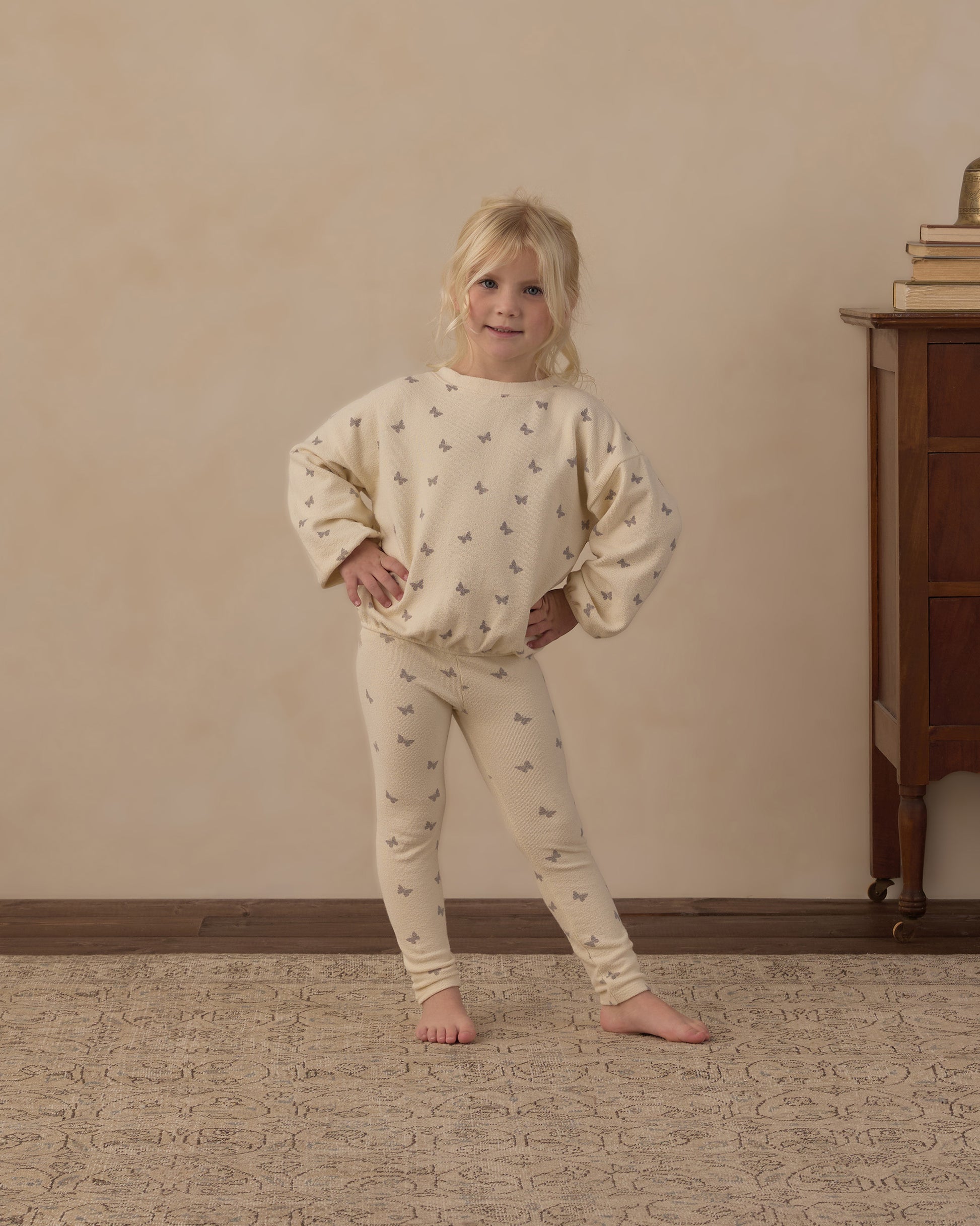 SPONGEY KNIT SET BUTTERFLY DITSY