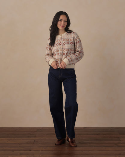 WOMEN'S CHEYENNE CARDIGAN FLOWER FAIR ISLE
