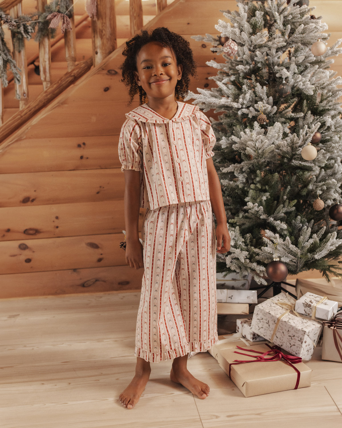 RUFFLE PAJAMAS CANDY CANE LANE