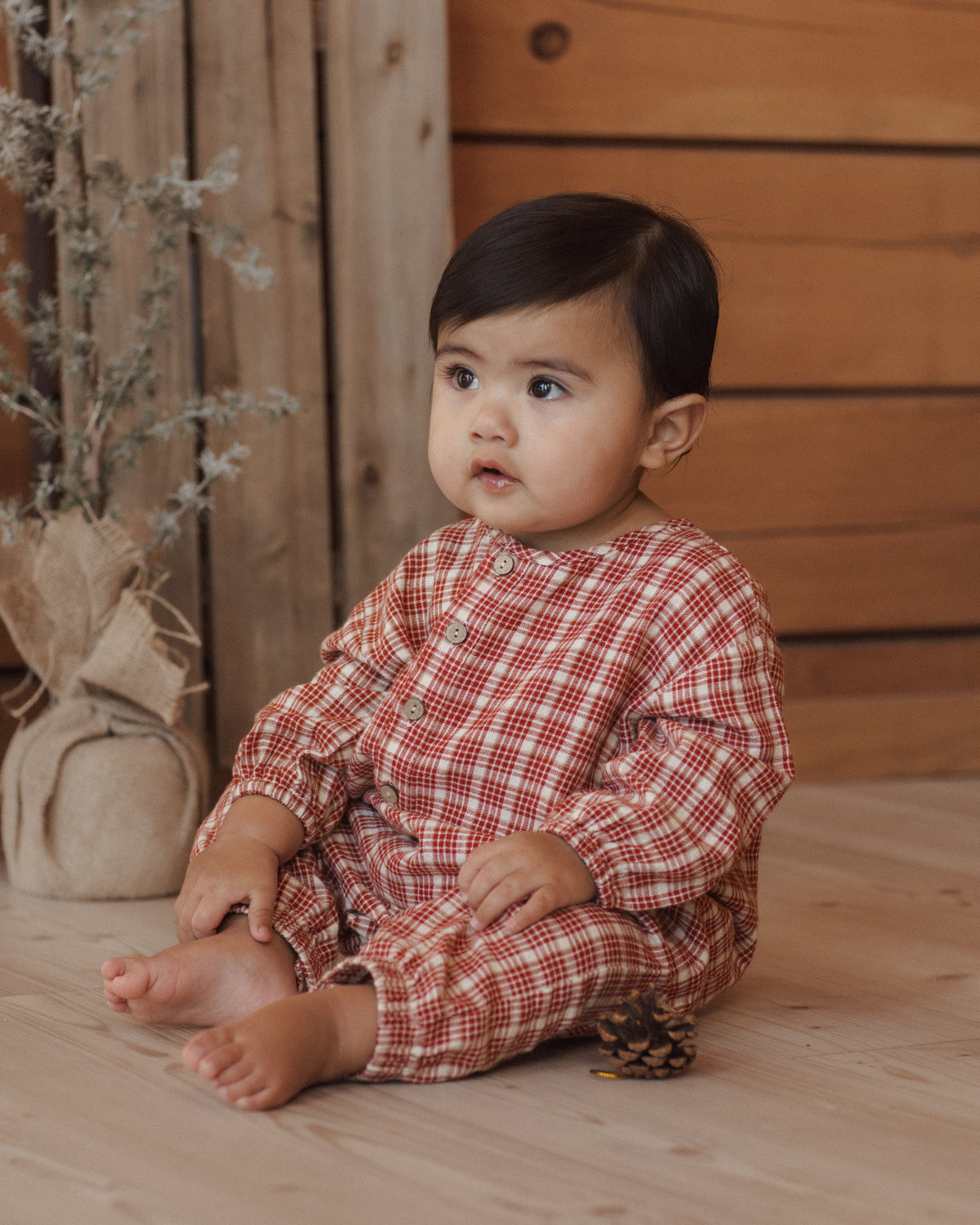 RELAXED WOVEN JUMPSUIT VINTAGE PLAID