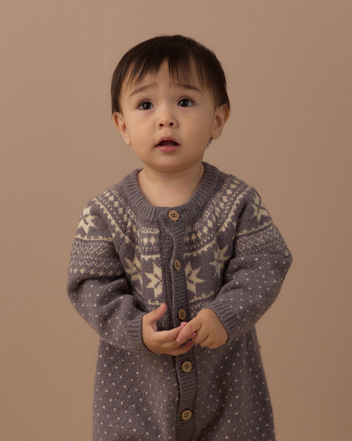 FAIR ISLE ROMPER SLATE