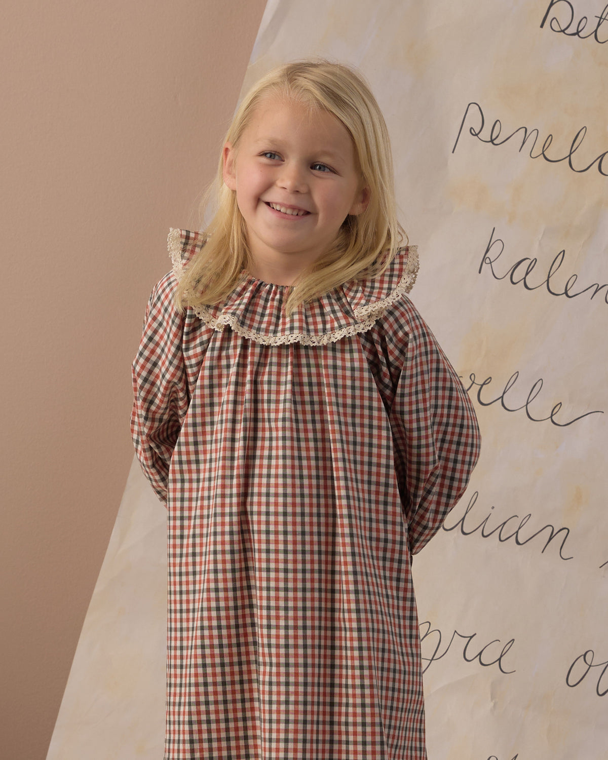 GIRL'S NIGHTGOWN HOLIDAY GINGHAM