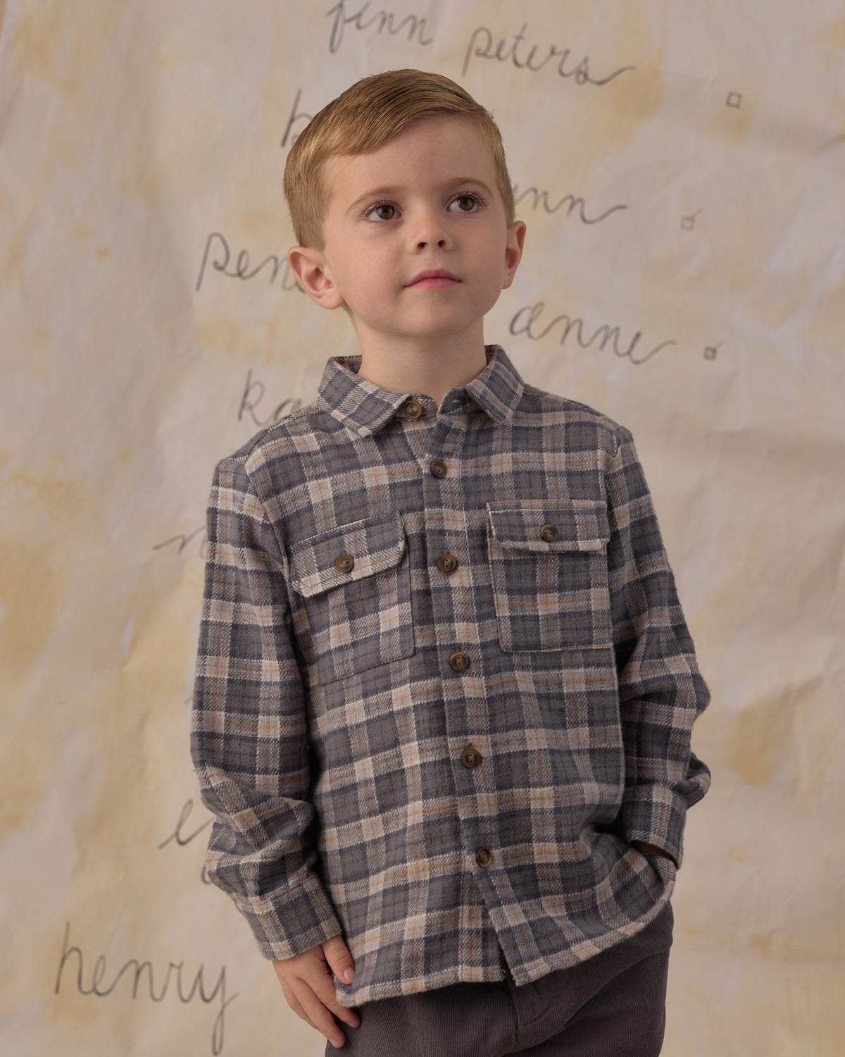 POCKETED FLANNEL SHIRT WINTER PLAID